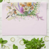 春イースターエッグ鳥の花フローラ キッチンタオル (折り畳み)