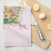 春イースターエッグ鳥の花フローラ キッチンタオル (四つ折り)
