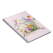 春イースターエッグ鳥の花フローラ ノートブック (右側)