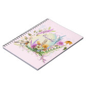 春イースターエッグ鳥の花フローラ ノートブック (左側)