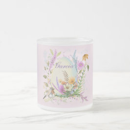 春イースターエッグ鳥の花フローラ フロストグラスマグカップ