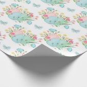 春イースターエッグ、花、蝶 ラッピングペーパー (角)