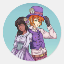 春イースターカップル ラウンドシール