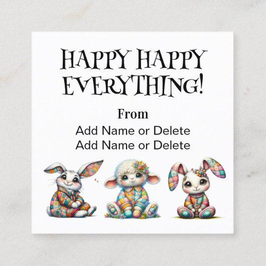 春イースターハンドアウト – 戻る参照! スクエア名刺 (裏面)