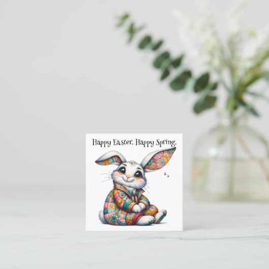 春イースターハンドアウト – 戻る参照！ スクエア名刺 (スタンド正面)