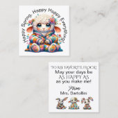 春イースターハンドアウト – 戻る参照! スクエア名刺 (正面/裏面)