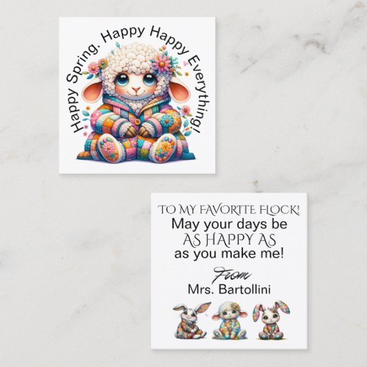 春イースターハンドアウト – 戻る参照! スクエア名刺 (正面/裏面)