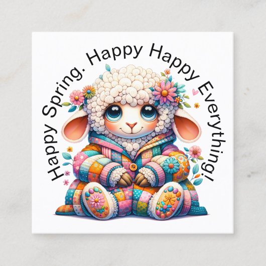 春イースターハンドアウト – 戻る参照! スクエア名刺 (正面)