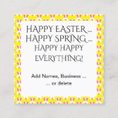 春イースターハンドアウト – 戻る参照！ スクエア名刺 (裏面)