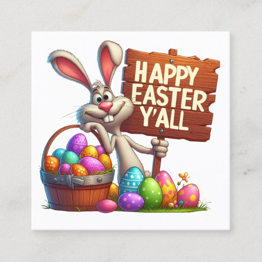 春イースターハンドアウト – 戻る参照! スクエア名刺 (正面)