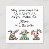 春イースターハンドアウト – 戻る参照! スクエア名刺 (裏面)