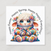 春イースターハンドアウト – 戻る参照！ スクエア名刺 (正面)