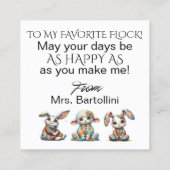 春イースターハンドアウト – 戻る参照！ スクエア名刺 (裏面)