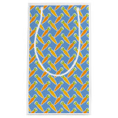 春イースターバニーキャロツブルーキッズヘルスおもしろい スモールペーパーバッグ (正面)