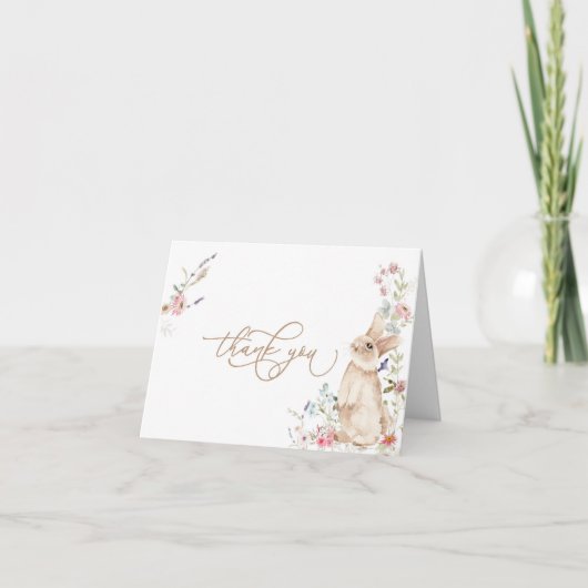 春イースターバニーベビーシャワーサンキューカード サンキューカード (正面)