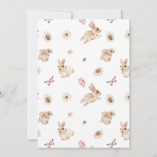 春イースターバニーベビーシャワー招待状 招待状 (裏面)