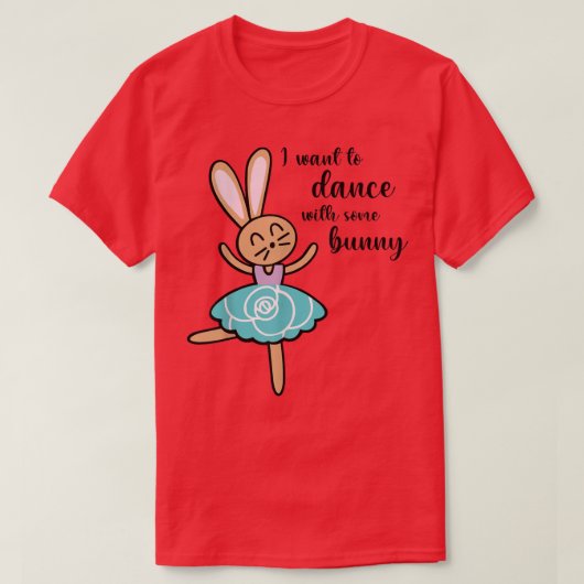 春イースターバニー踊り私はウサギを踊りたい Tシャツ (デザイン正面)