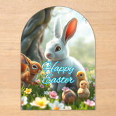 春イースターバニー アクリル招待状 (正面)