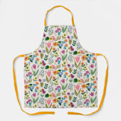 春イースターピンク&グリーンかわいいフローラ エプロン (正面)