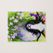 春イースターヤギフローラ水色 ジグソーパズル (横)