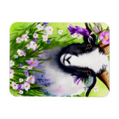 春イースターヤギフローラ水色 マグネット (横)