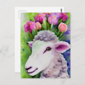 春イースターラムフローラ水彩はがき ポストカード (正面/裏面)