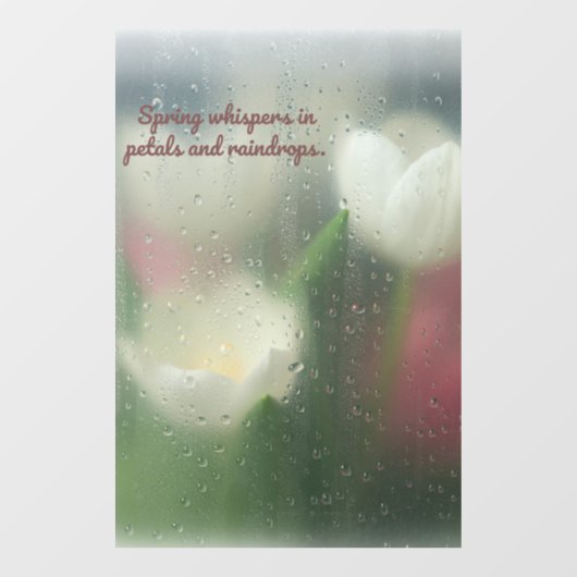 春ウィスパイン花びらと雨滴 ウィンドウサイン (シート)