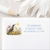 春ウォーターカラーカリフォルニアウイル差出人住所 ラベル (インサイチュ)