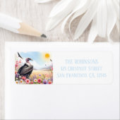 春ウォーターカラーコンドル差出人住所 ラベル (インサイチュ)