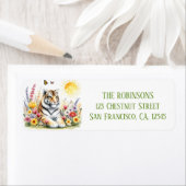 春ウォーターカラータイガー差出人住所 ラベル (インサイチュ)