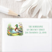 春ウォーターカラーダック差出人住所 ラベル (インサイチュ)