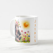 春ウォーターカラーチンパンジー – Kid Mag コーヒーマグカップ (正面左)