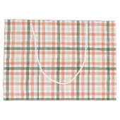 春ウォーターカラーピーチグリーンプレイド ラージペーパーバッグ (裏面)