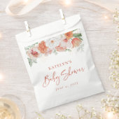 春ウォーターカラーピーチフローラガールベビーシャワー フェイバーバッグ (クリップ留めされた状態)