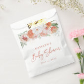 春ウォーターカラーピーチフローラガールベビーシャワー フェイバーバッグ (封をした状態)