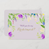 春ウォーターカラーフローラオーキッドブリデスメイド 招待状 (正面/裏面)