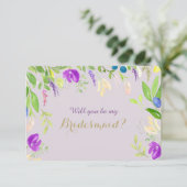 春ウォーターカラーフローラオーキッドブリデスメイド 招待状 (スタンド正面)