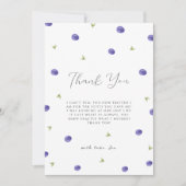 春ウォーターカラーブルーベリーファームベビーシャワー サンキューカード (正面)
