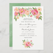 春ウォーターカラープオーニー結婚式招待状 招待状 (正面/裏面)