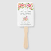 春ウォーターカラープオーニー結婚式 プログラム ハンドファン (正面)