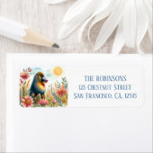 春ウォーターカラーマンドリル差出人住所 ラベル (インサイチュ)