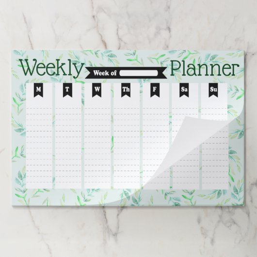 春ウォーターカラーローレズウィークリープランナー ペーパーパッド (折り畳み)
