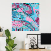 春ウォーターズ抽象芸術アート ポスター (ホームオフィス)