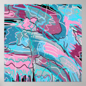 春ウォーターズ抽象芸術アート ポスター (正面)