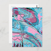 春ウォーターズ抽象芸術アート ポストカード (正面/裏面)