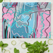 春ウォーター抽象芸術プリント キッチンタオル (折り畳み)