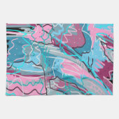 春ウォーター抽象芸術プリント キッチンタオル (横)