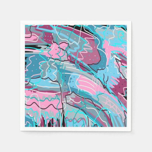 春ウォーター抽象芸術プリント スタンダードカクテルナプキン (正面)