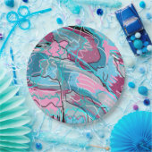 春ウォーター抽象芸術プリント ペーパープレート (パーティー)