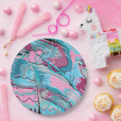 春ウォーター抽象芸術プリント ペーパープレート (パーティー)